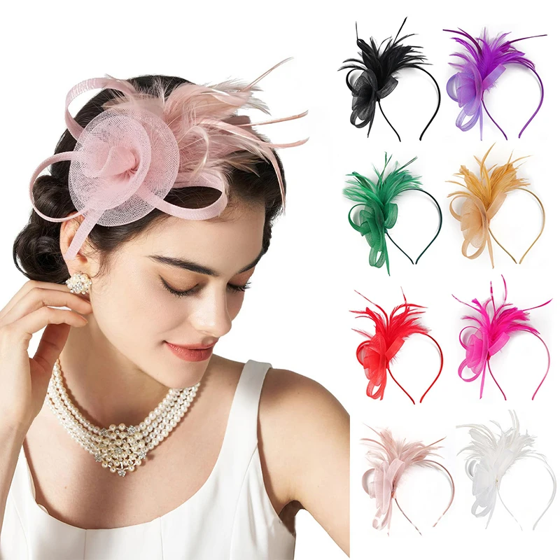 

Versatile Mesh Headpiece British Cocktail Tea Party Headband Fashion Hair Accessories Vintage Elegant Headband Gifts