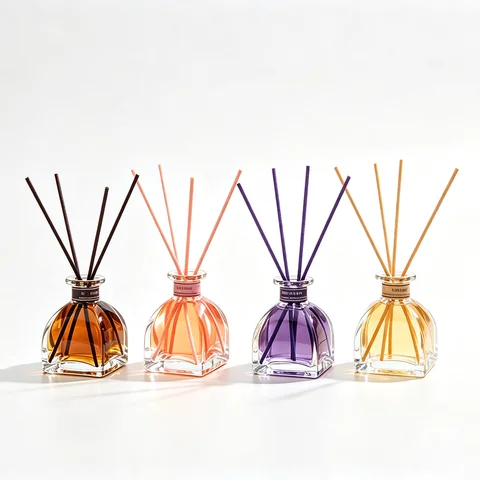 50ml Reed Diffuser Set With Rattan Sticks Long Lasting Aroma Air Freshener Home Decor Bedroom Bathroom