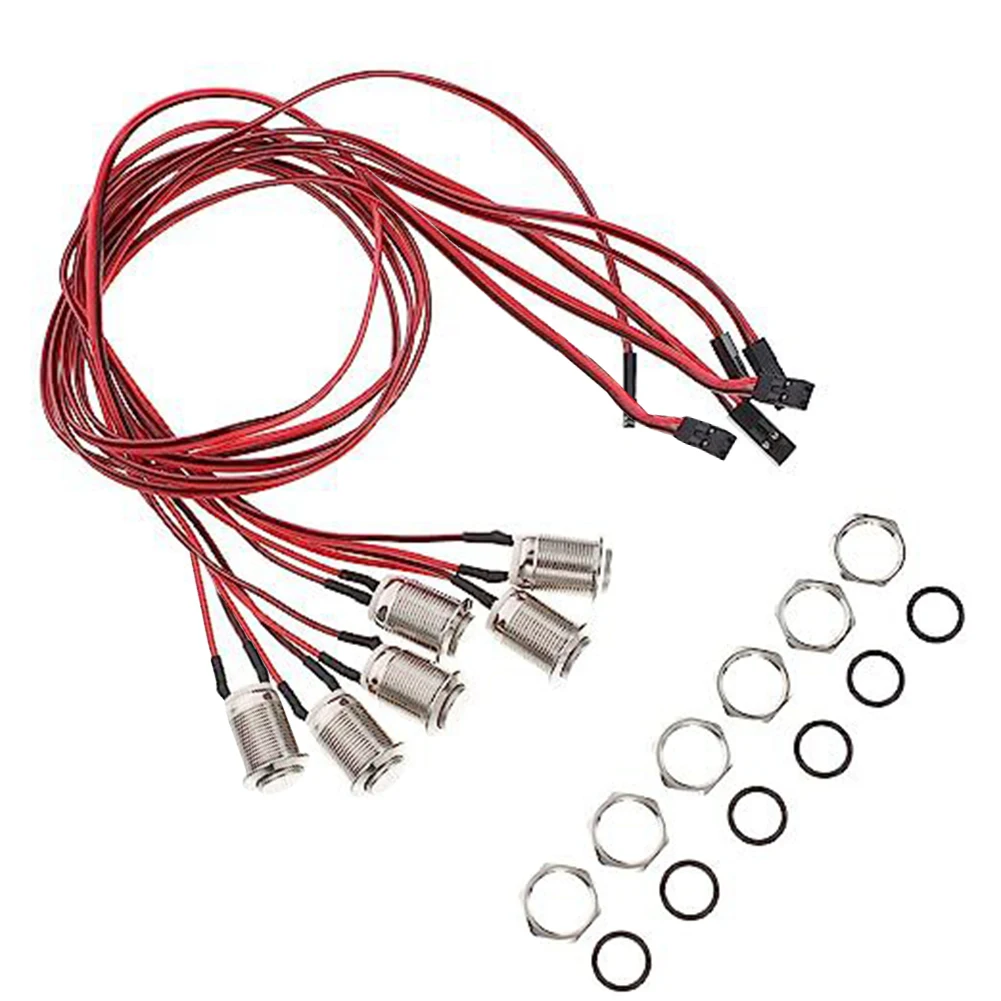 Compact 12mm Metal Push Button Switch Set 6pcs Momentary Action Switches with Prewired Connections for Easy Integration