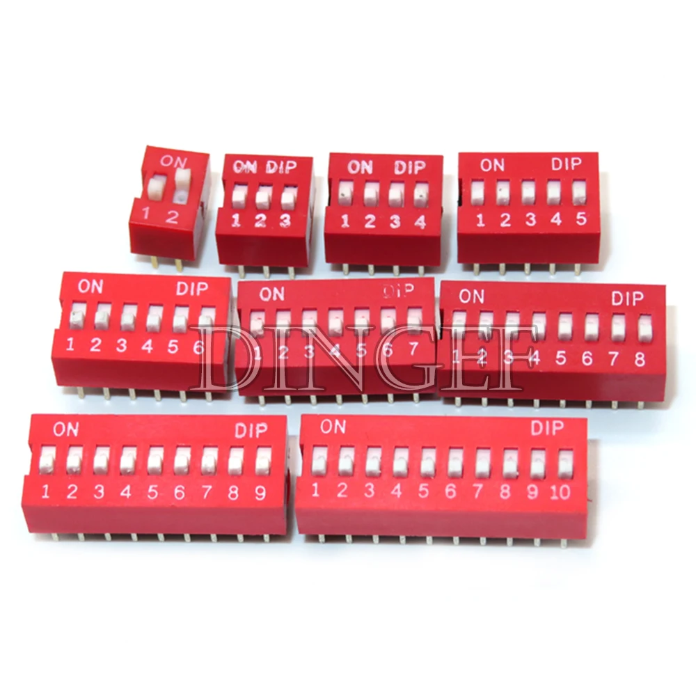 5PCS Slide Type Switch Module 1 2 3 4 5 6 7 8 10PIN 1.27 2.54mm Pitch Toggle Switch Snap Switch DIP SMD DIP Switch Connector