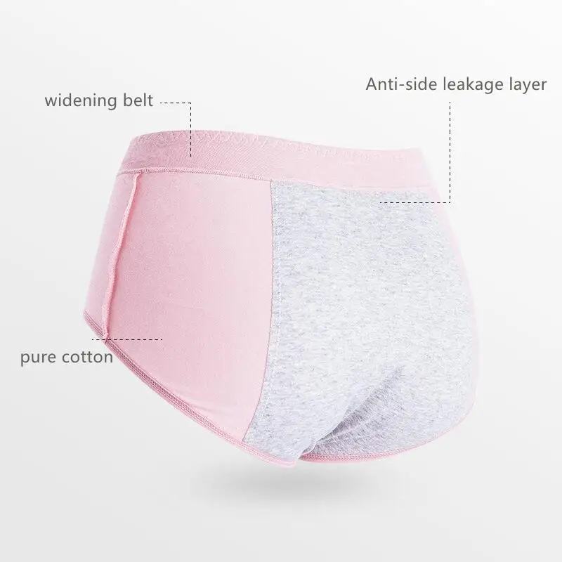 Breathable Cotton Menstrual Panties High Waist Women's Culottes Menstruelles Leak-Proof Menstrual Safety Hygiene Briefs Bragas