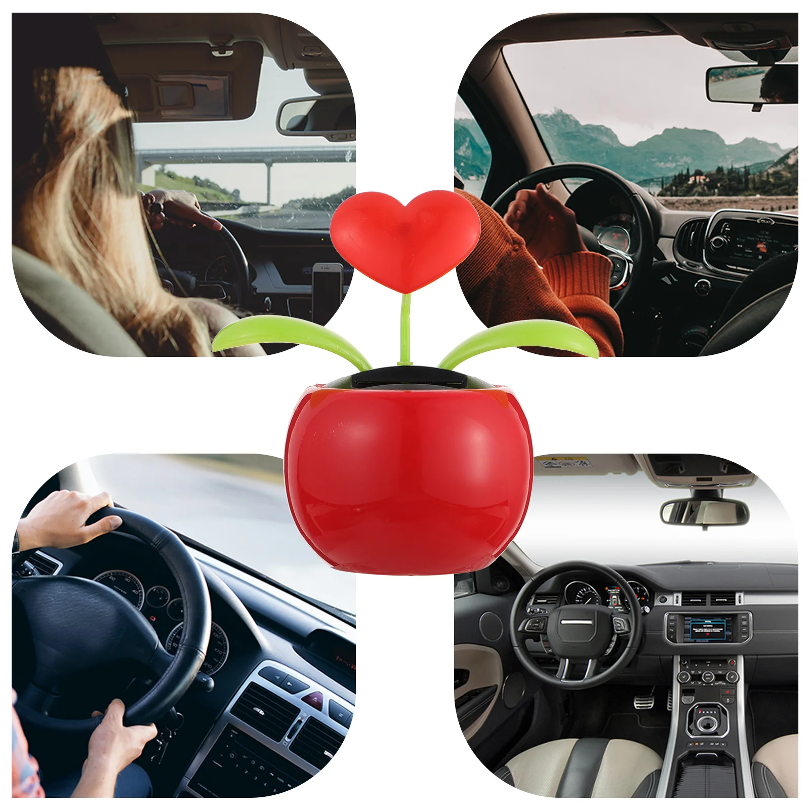 

2pcs Auto Dashboard Ornament Auto Swinging Car Interior Accessories Solar Dashboard Solar Dancing For Car Desktop Ornament