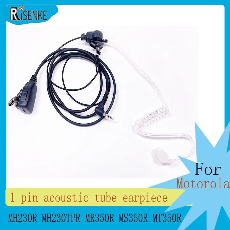 

RISENKE-T200tp T82 Earpiece for Motorola,MH230R,MH230TPR,MR350R,MS350R, MT350R, Walkie Talkie Radio, 1 Pin Acoustic Tube Headset