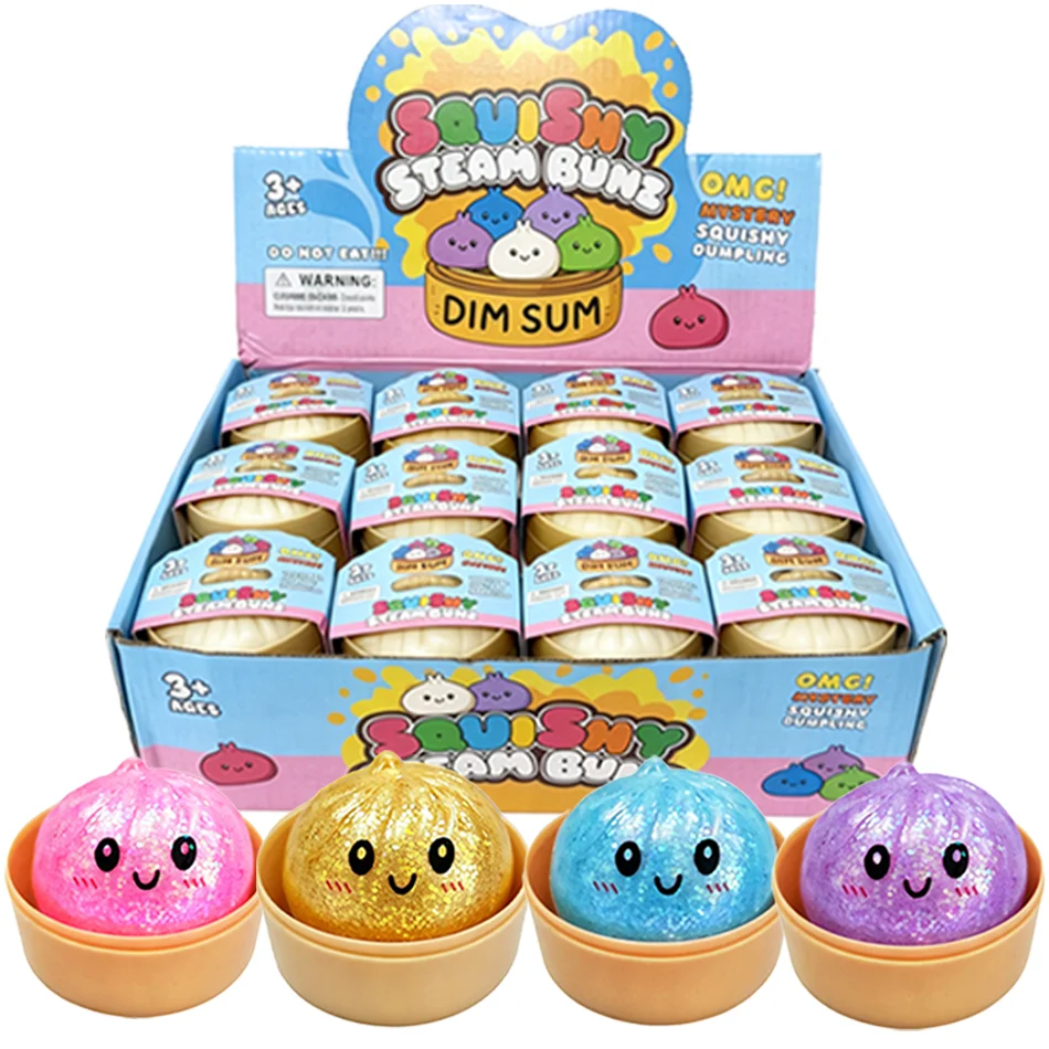 Boîte Mystère : Jouet Sensoriel Anti-Stress en Forme de Dumpling Scintillant de la Série Maltose avec Boîte, Couleur Aléatoire