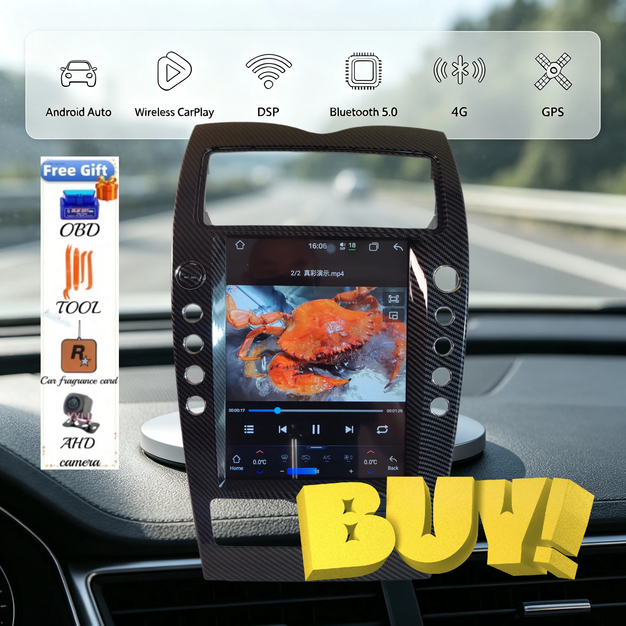 12.1inch HD Vertical Screen Android Carplay For Maserati QP Quattroporte 2004-2012 Radio Car GPS Navi Multimedia Video Player 4G