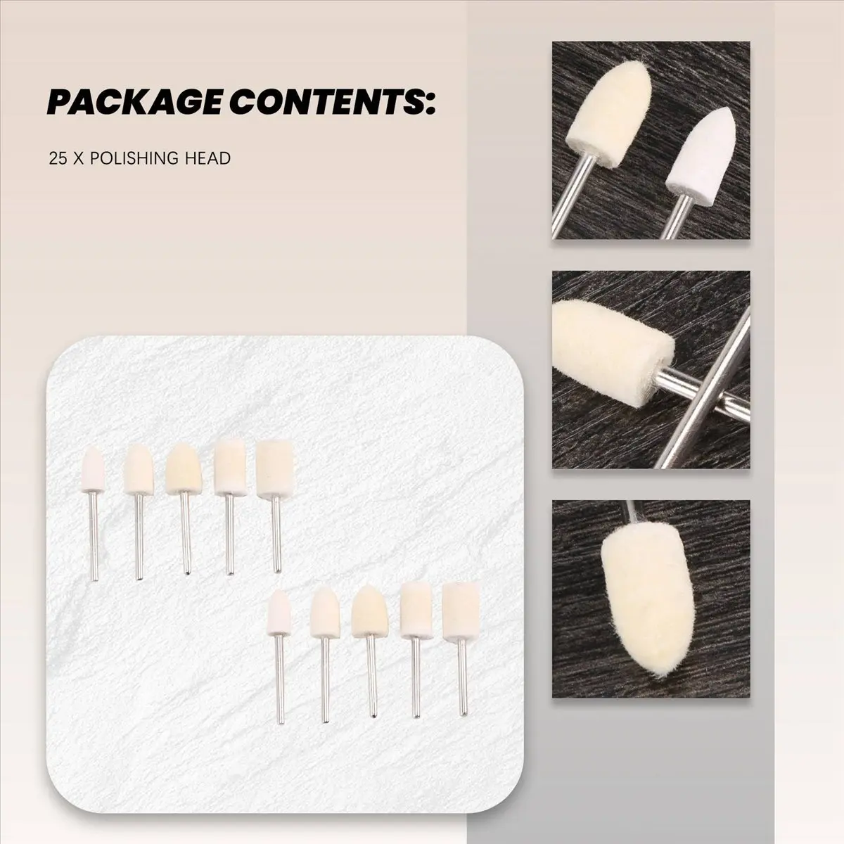 AA80 25pcs Felt Polishing Buffing Pad Head Set Rotary Tools for Accessories