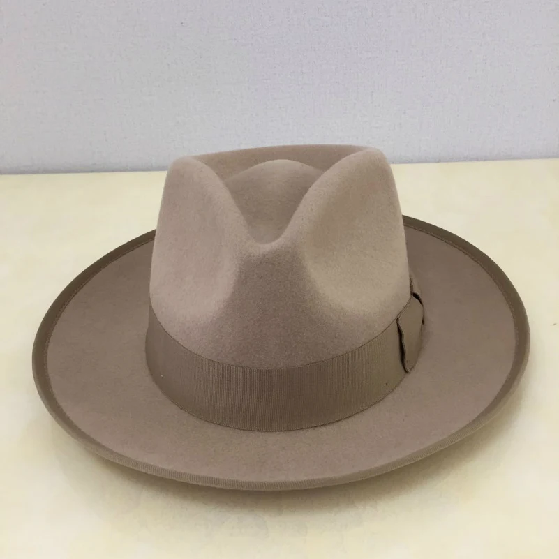 LIHUA marka Fedora czapki dla mężczyzn kobiety 100% włóczka australijska czuł szeroki kapelusz Party Fashion Classic Floppy Panama Hat