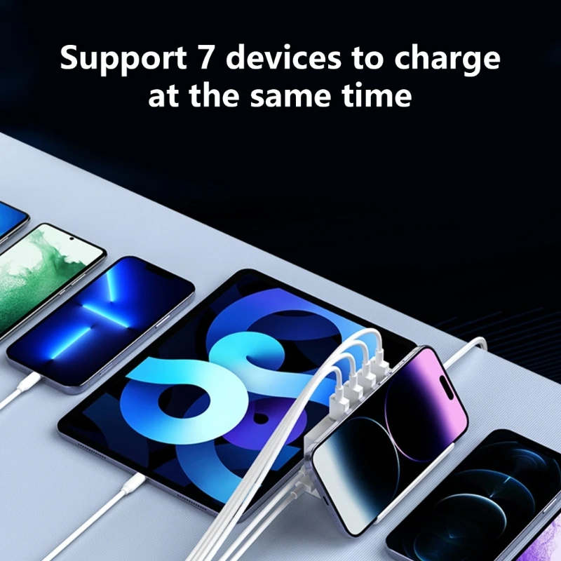 MultiDevice Wireless Charging Station Charging Dock Featuring PD20W QC3.0 5V2.40A Port Safe For All Electronics Devices