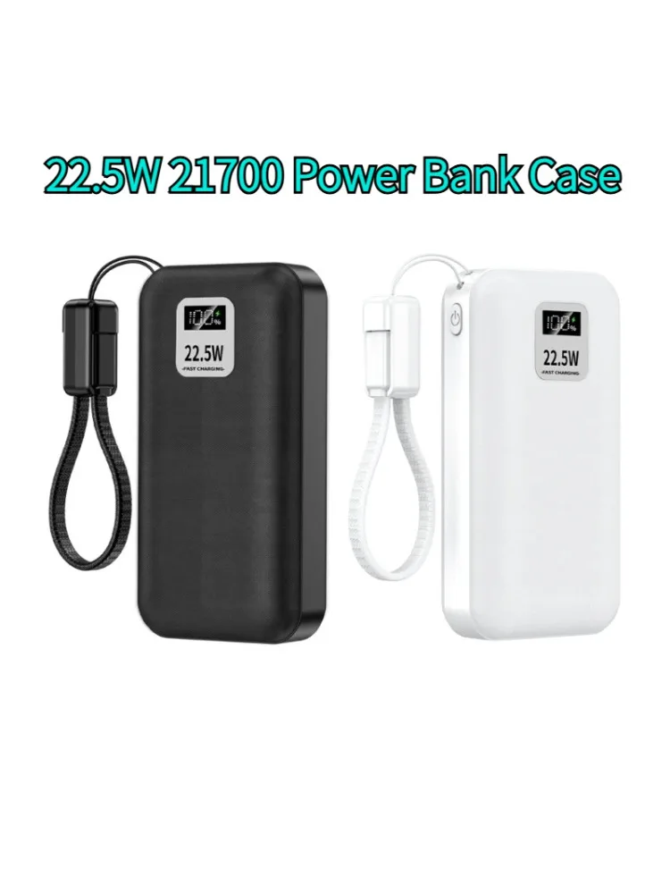 Obudowa Power Banku DIY na 2 baterie 21700, 22.5W, Pusta Obudowa Powerbanku na 2 szt. baterii 21700, Odłączane Pudełko 10000mAh — zdjęcie produktu 7