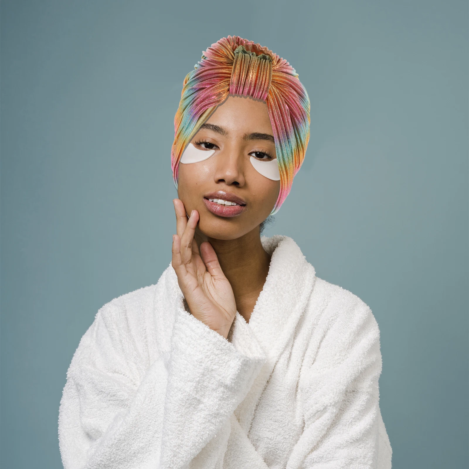 

Polyester Head Wrap Women Turban Hat Hair Scarf Baotou Salon Headwear Lightweight Comfortable Sleeping Bathing Reusable Colorful
