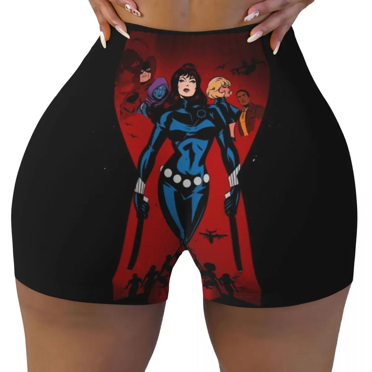

Custom X-Men Comic Volleyball Biker Gym Shorts for Women Athletic Workout Yoga Shorts