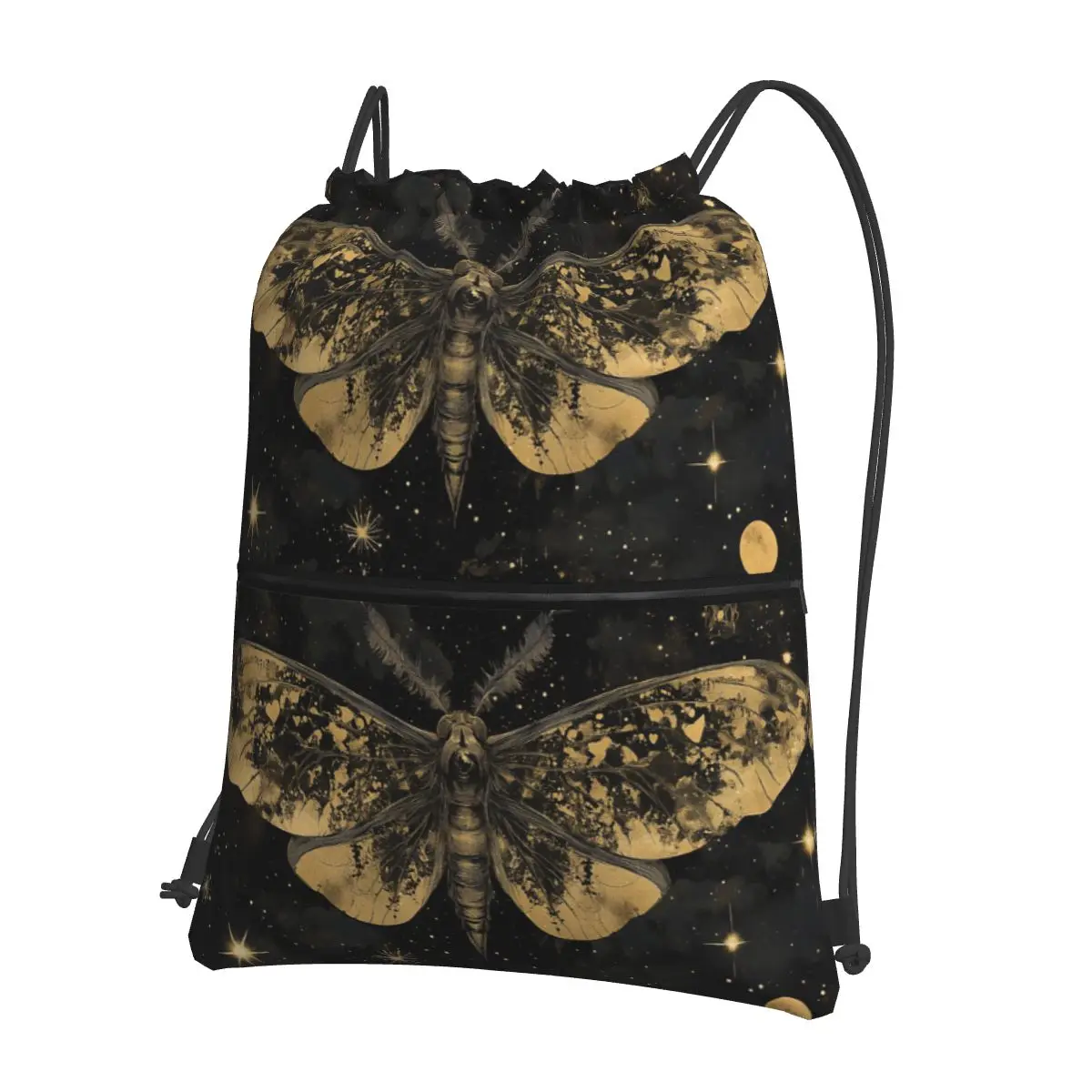 Moth Wings Backpacks Casual Drawstring Bags Sports Bag Book Bags for Travel School