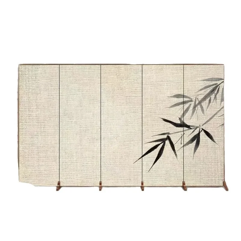 Foldable Solid Pine Wood Screen Divider for Living Room Entrance Office Hotel New Chinese Style Partition Wall