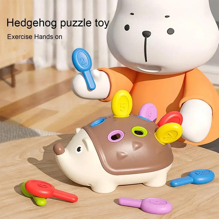 Hedgehog Peg Jogo de Tabuleiro para Crianças, Treinamento de Habilidades Motoras Finas, Montessori, Puzzle Toy, Coordenação Mão-olho, Idades 1 a 3, Aleatório