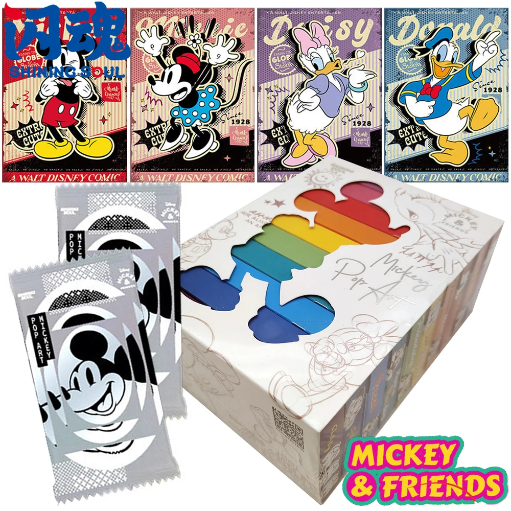 SHINING SOUL Official Mickey and Friends Collection Cards Children's Like Cartoon Animated Character Creative Fashion Card Toys