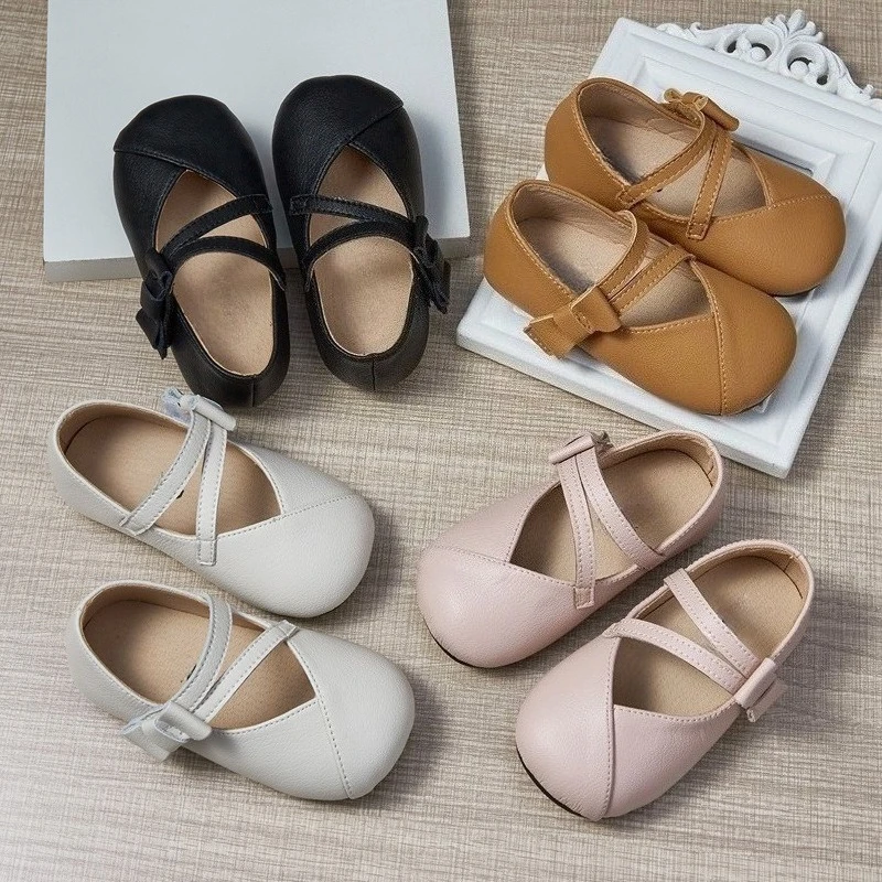 Princess Shoes for Toddlers Soft Soles for 1-5 Years Old Anti-Slip Velcro-Backed Breathable Leather Boots for Girls