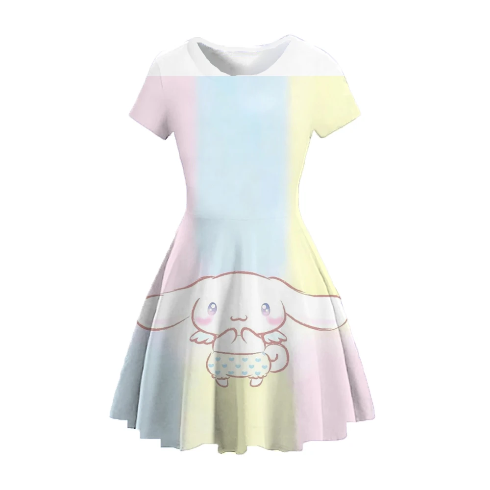 Yugui Dog Series Printing Cartoon Character Lovely Casual Cassents and Comfortable Waist Lale Children's Princess Skir