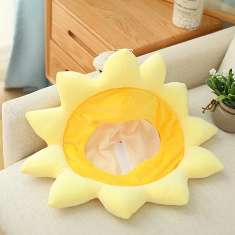 Cartoon Yellow Sunflower Plush Hat Funny Stuffed Toy Headgear Cap Party Props Drop Shipping