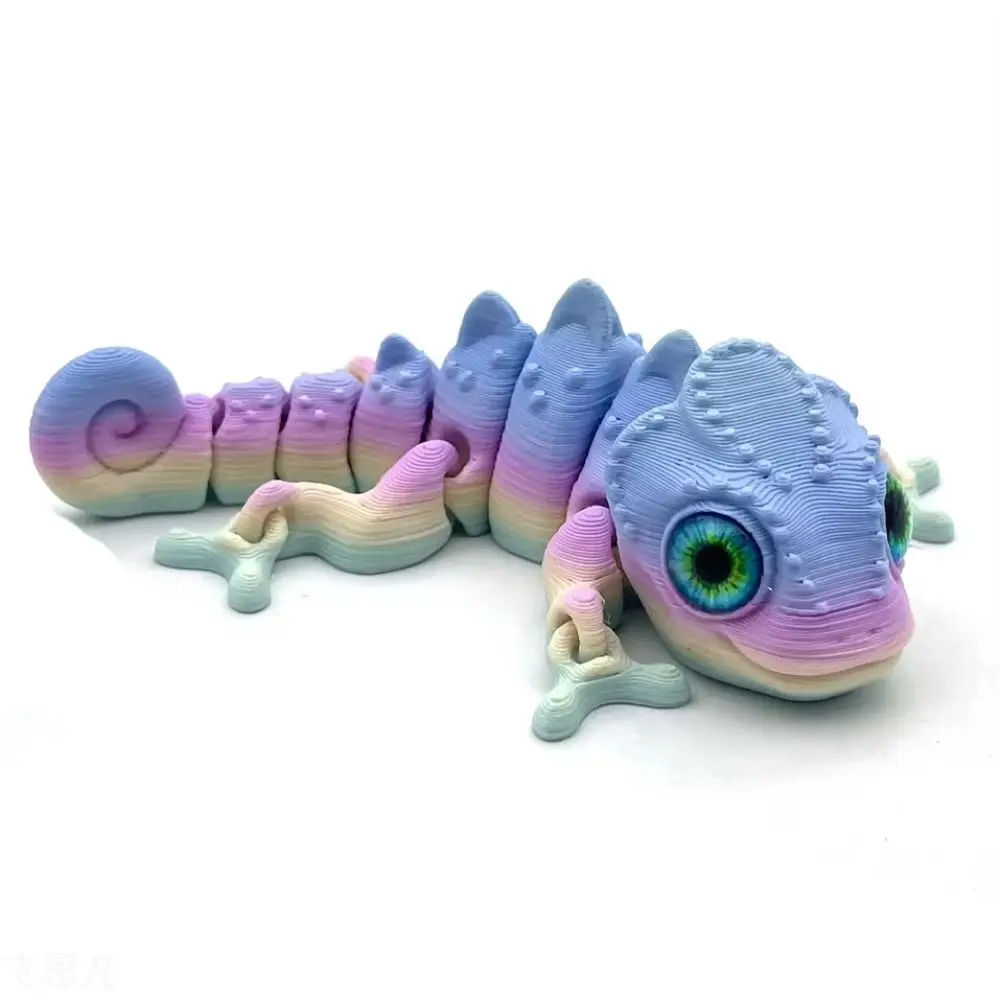 Multi-joint 3D Printing Lizard Simulation Eyes Desktop Ornament Lizard Figures Model Toy Multi-color Gradient