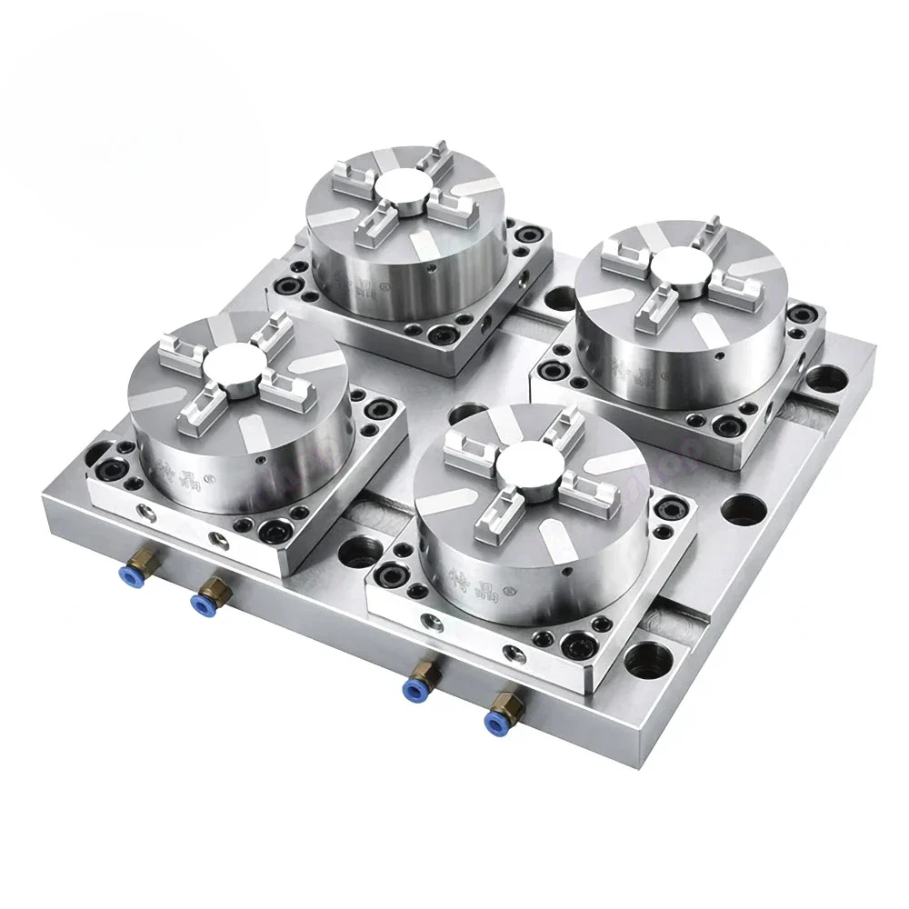 D100 Curved Head Pneumatic Chuck for EDM Spark Machine Electrode Clamping Precision CNC Engraving Chuck Apply to ER/3R Interface