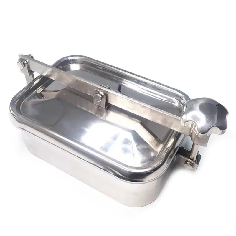 304/316 Stainless Steel Square Hand Hole Manhole Door Feeding Port Sanitary Grade Hole Cover Normal Pressure Rectangular