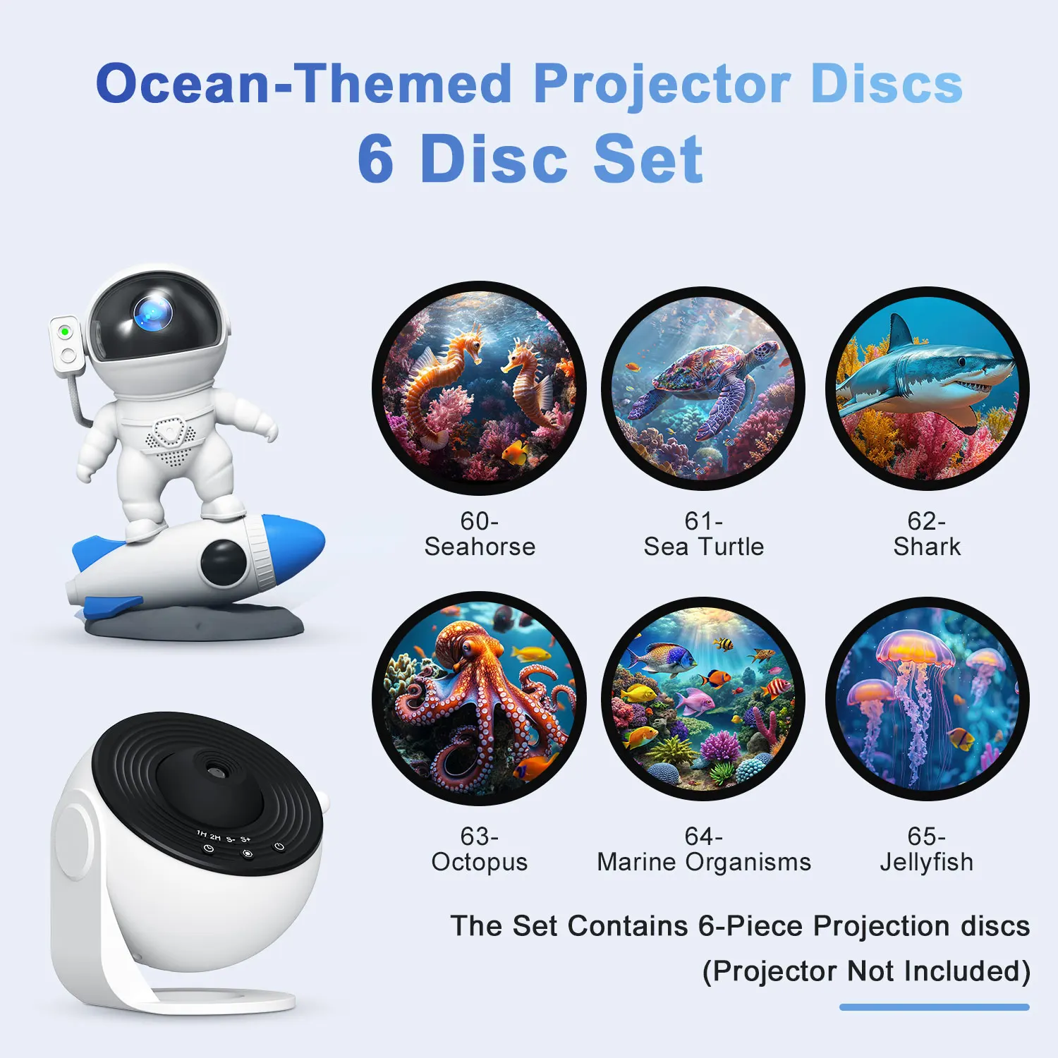 Night Light Galaxy Projector Starry Sky Projector Planetarium Lamp 6 Pack (الجهاز العرض غير متضمن)