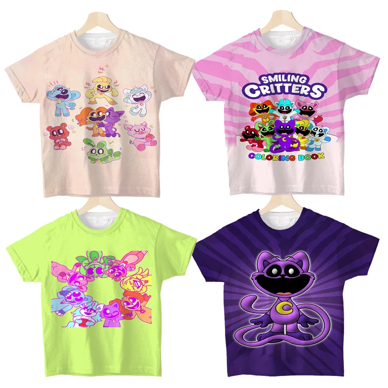 

Smiling Critter Children T-Shirt Catnap Dogday Girls Cartoon Clothing Boys Tees Baby Boy T Shirt