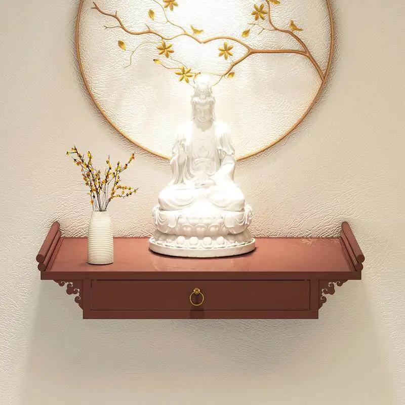 LM, new Chinese shrine wall-mounted household table incense case God of Wealth placed cabinet