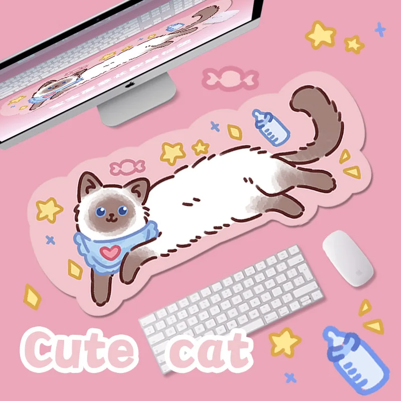 Alien Cat Mouse Pad Anime Cartoon Cute Large Mouse Mat Computer Mechanical Keyboard Desk Mat Notebook Game Accessories Mat Girl