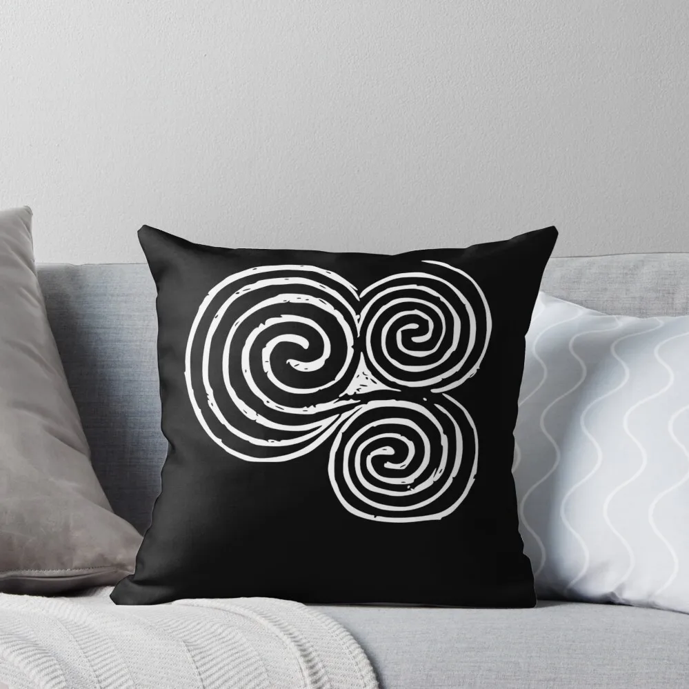 Newgrange Entrance Stone Triple Spiral Celtic Triskelion, Celtic Symbols Throw Pillow Decorative pillow case Pillow