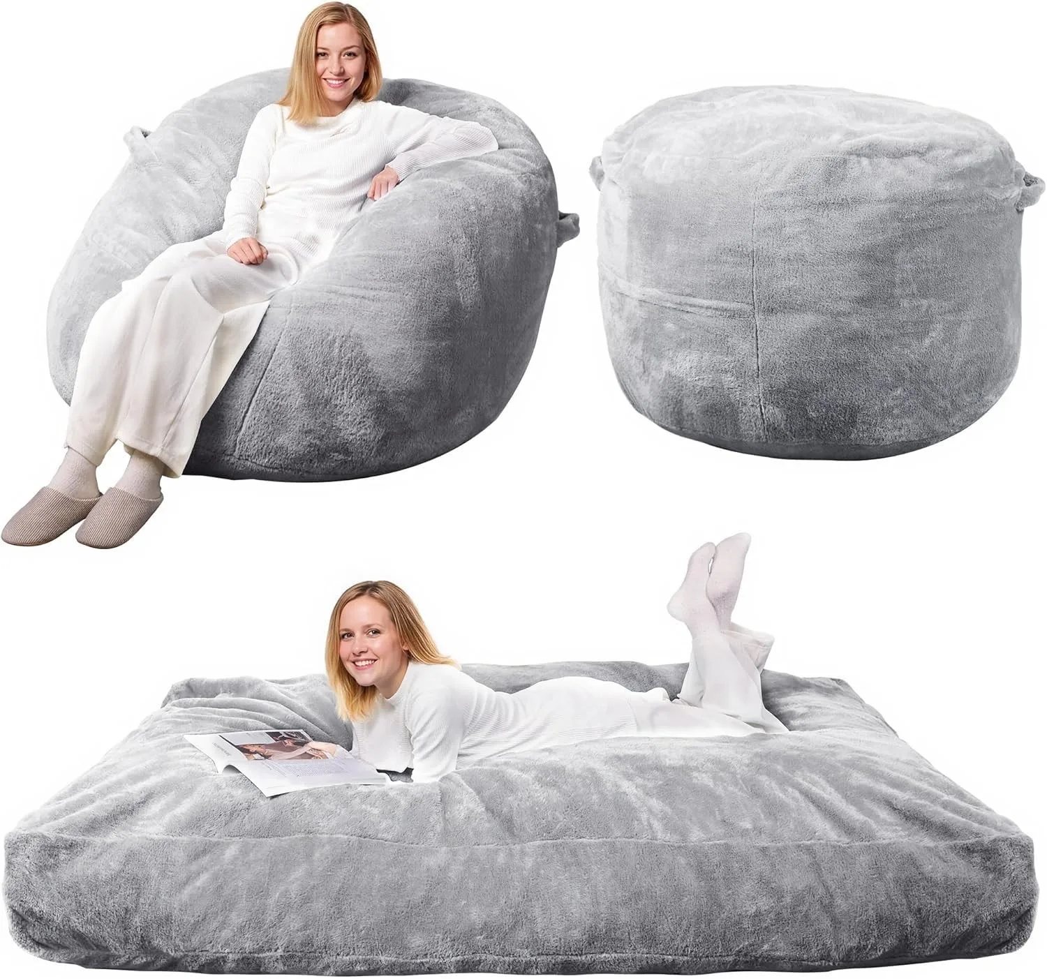 أرائك بين باج كرسي بين باج قابل للتحويل، مرتبة أرضية قابلة للطي للأطفال والكبار، جلوس مريح