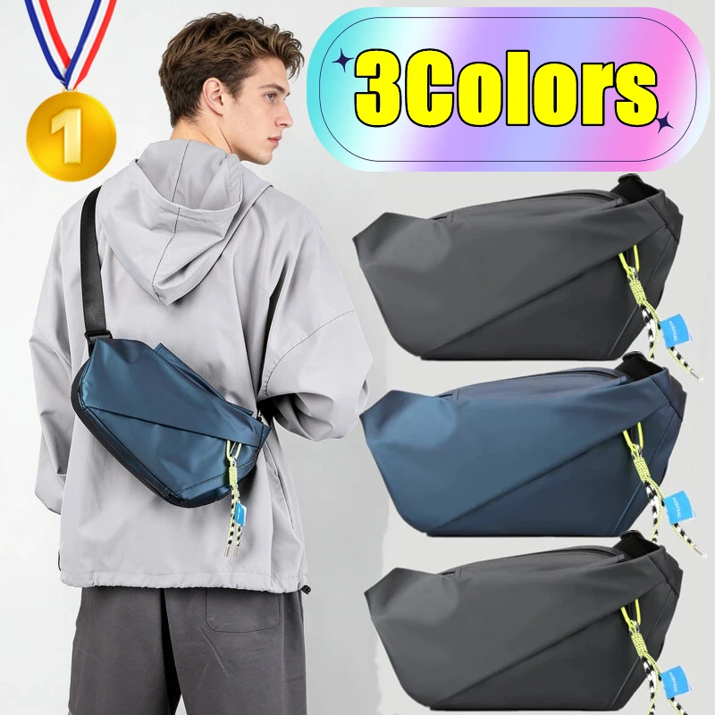 

3 Colors Men Shoulder Chest Bag Nylon Waterproof Outdoor Sport Running Cycling Belt Bag Large Capacity Travel Phone Pouch Bag
