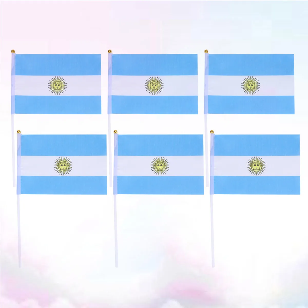 20Pcs Hand Held Stick Flags Portable Lightweight Argentina Mini Country Flags on Stick for Party Festival Celebration
