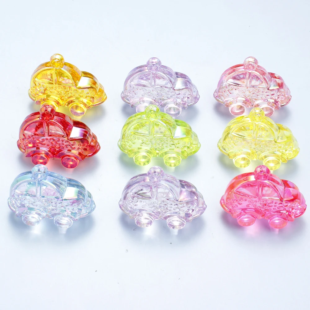 5 Stück 36*44MM Gemischte Farben Große Transparente Farbverlauf-Acryl-Autoanhänger für Handarbeiten DIY Schmuckzubehör – Detail 9