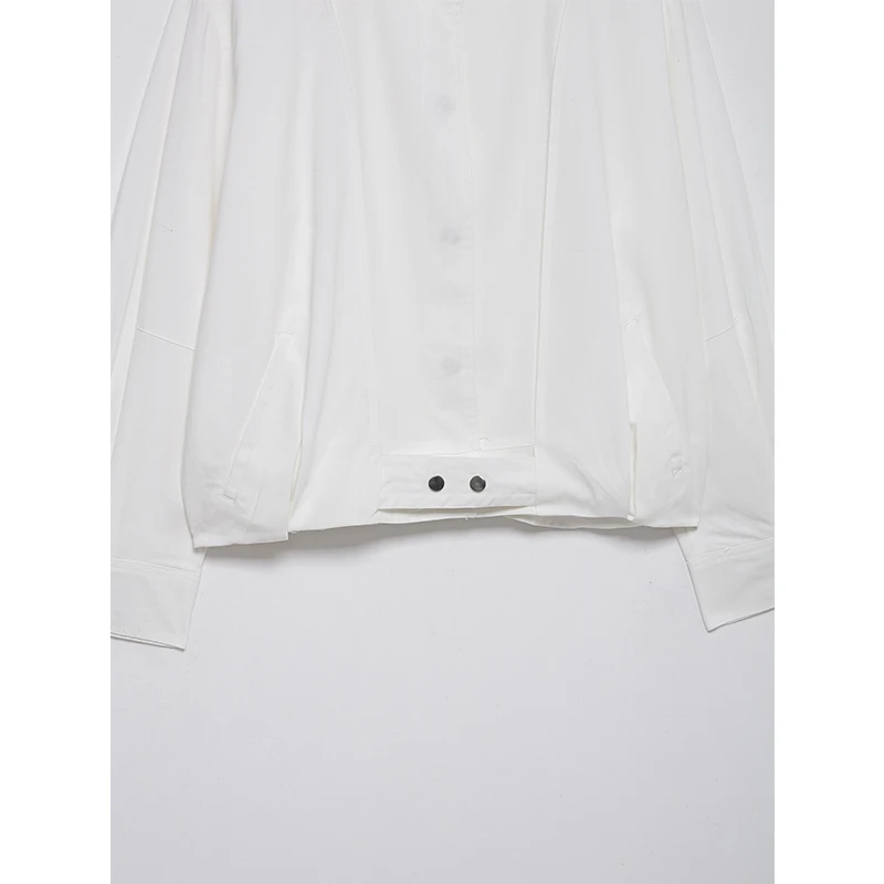 YENKYE ホワイトルーズフィットボンバージャケット女性のためのハイカラー長袖カジュアル春秋アウター女性ストリートウェア