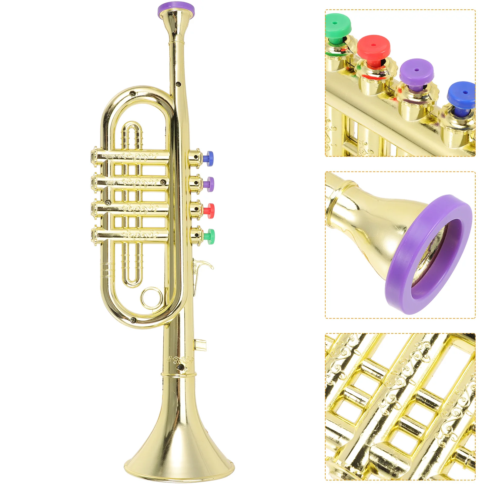 

Delicate Instrument Toy Imitation Trumpet Golden Creative Musical Simulated Abs Kids