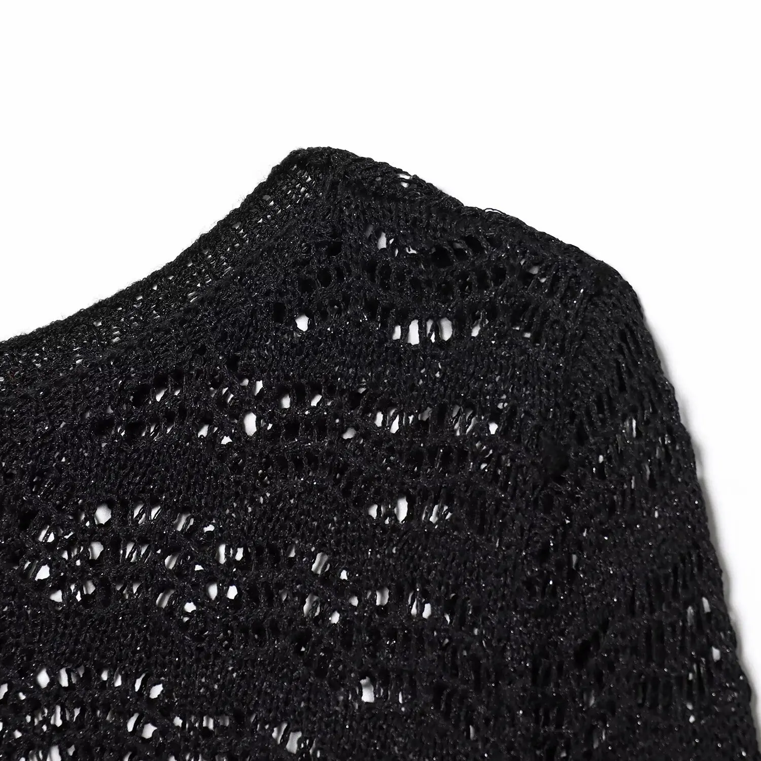 JNLEAOG Autumn New Women's Knitted ort Top Eyelet Me Knitwear Casual Loose Fit Long Sve round Ne Pullover Polyester ...