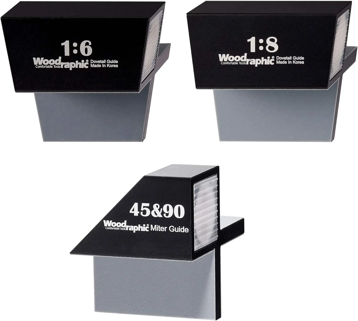 

Complete Dovetail Guide Set for Precision Woodworking - 1:6, 1:8 & 45°/90° Magnetic Layout Tool Kit