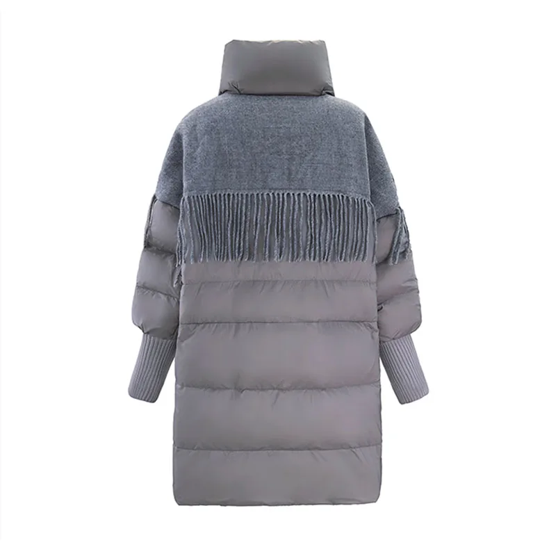 2024 piumino da donna cappotto oversize sciolto caldo autunno inverno capispalla Casual cappotti di lana nappa Patchwork di alta qualità