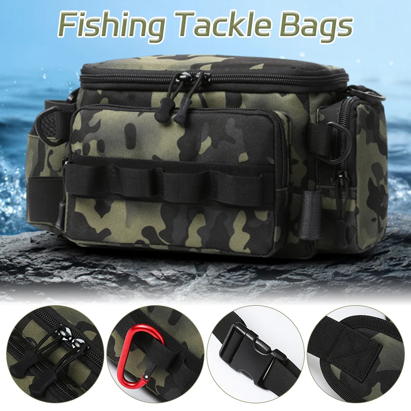 Men Fishing Tackle Bags Waist Fanny Pack Fishing Lures Line Box  Storage Accessories Outdoor Camping Shoulder Crossbody Bag