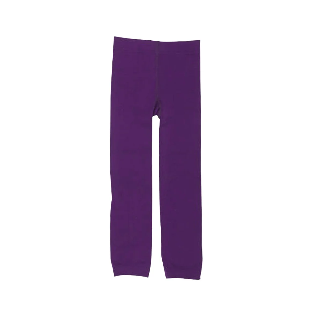 

Girls Winter Warm Lined Trousers Kids Elastic Thick Leggings Ninth Pants for 5-7 Years Old (Purple)