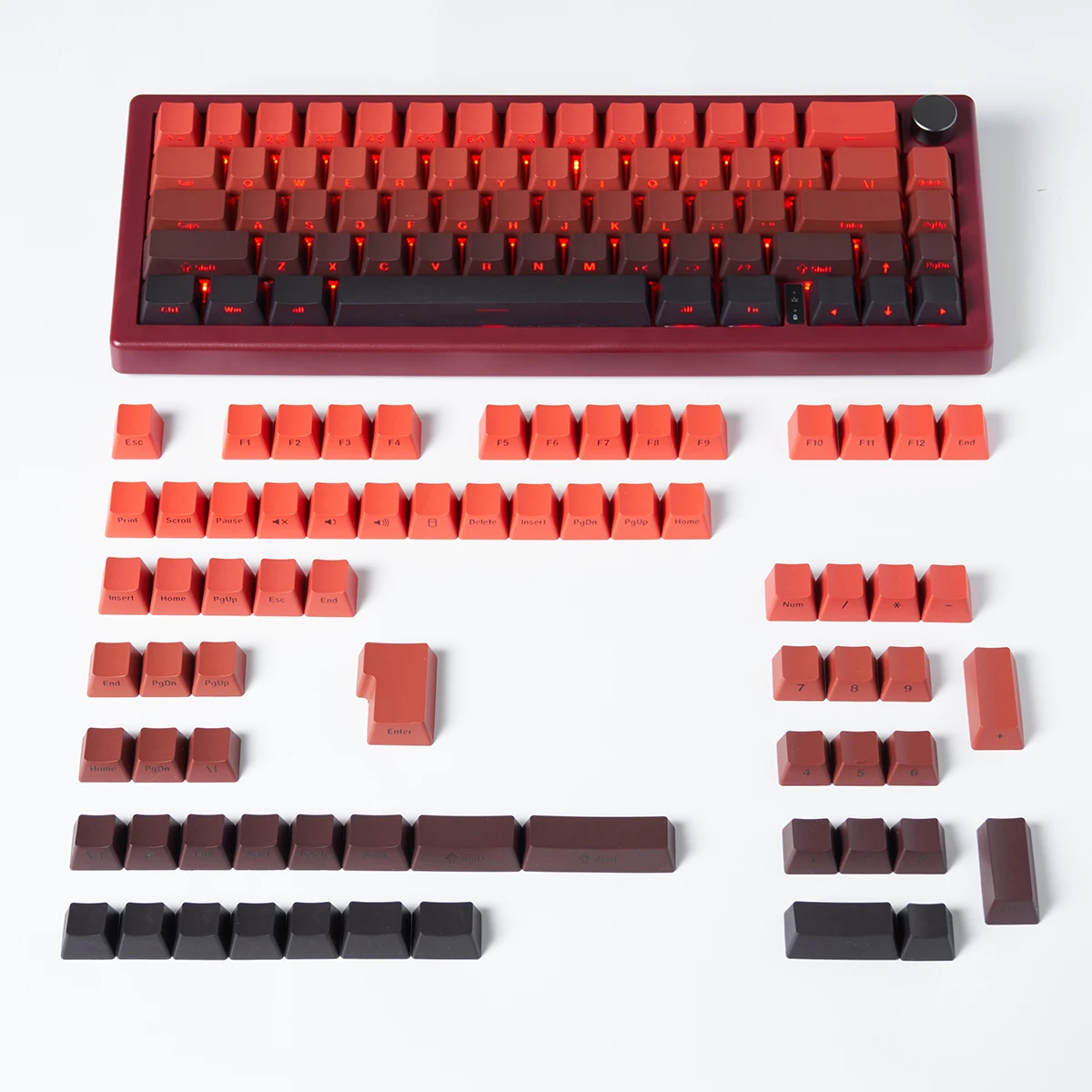 133 keys/set blednout naklonění červená modrá zelená poškrabané třešeň výškou pro MX spínač DIY mechanická klávesnice hra nestandartní dar