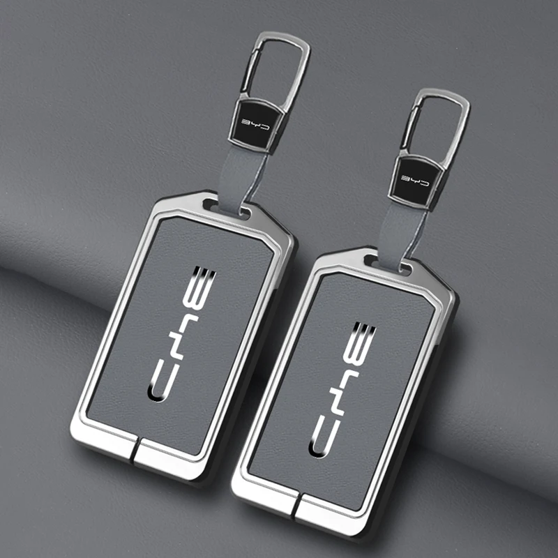 

Zinc Alloy Leather Car NFC Card Remote Key Cover Fob Case For BYD Tang DM Han EV Song PRO Qin PLUS DMI Keychain Accessories
