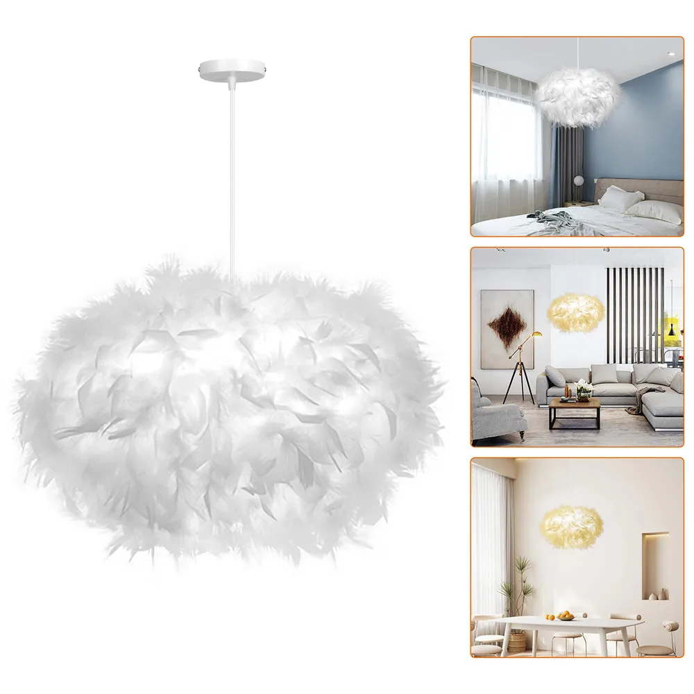 Modern Pendant Ceiling Light LED E27 Fairy Feather Droplight for Bedroom Study Room Decoration Chandeliers Hanging Lamp 110-220V