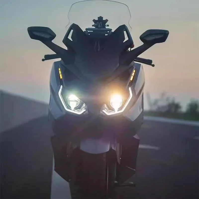 Modified lens LED dual matrix headlight assembly