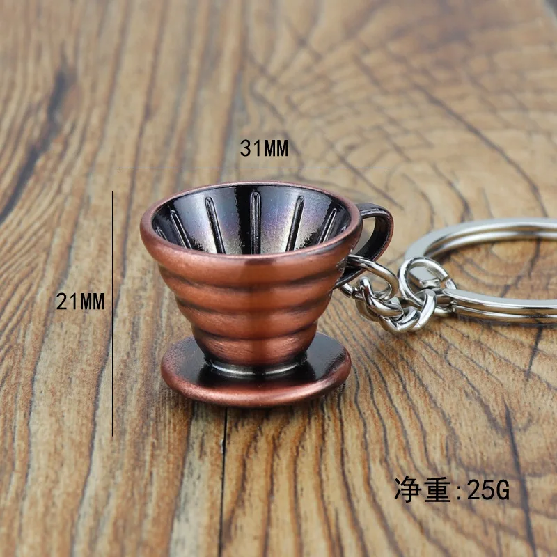 Simulazione 3D Mini portachiavi caffè Tazza filtro caffè Ciondolo Piccolo regalo Portachiavi Porte Clef Portachiavi