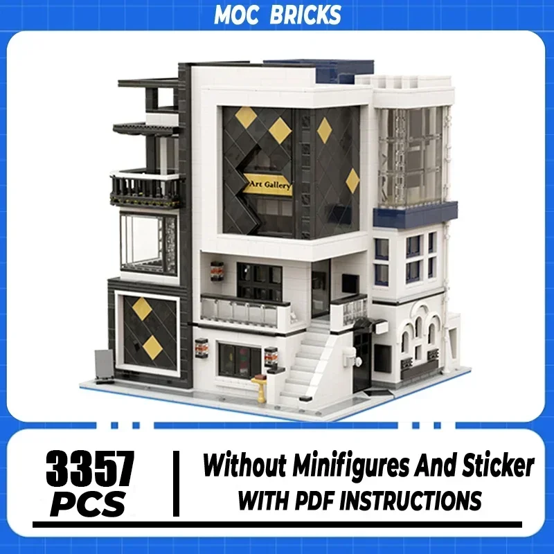 

Moc Building Blocks Art Gallery Modular Model Technology Bricks DIY City Street View Creativity Toys For Holiday Gifts