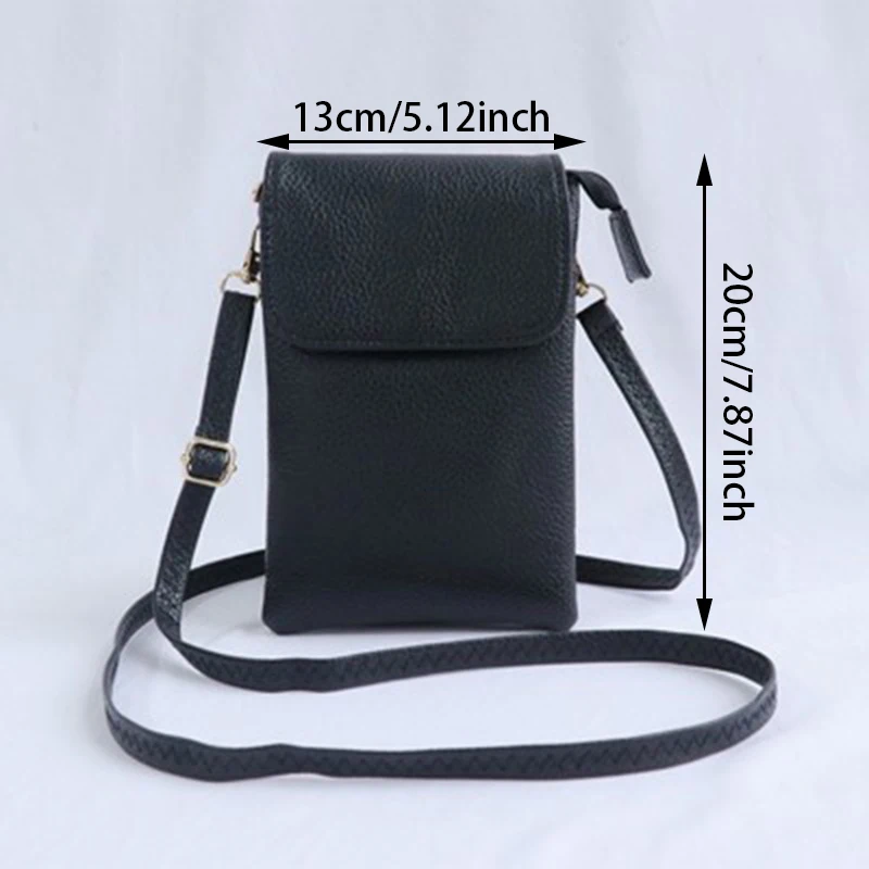 Fashion Women Crossbody Bag PU Leather Mobile Phone Purse Bags Solid Flap Messenger Bag Small Female Shoulder Handbag for Women