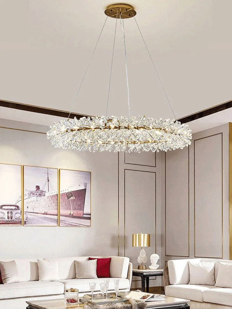 Candelabro de habitación, lámpara de cristal nórdica de ambiente moderno Simple, lámpara principal de salón, nueva lámpara de dormitorio principal