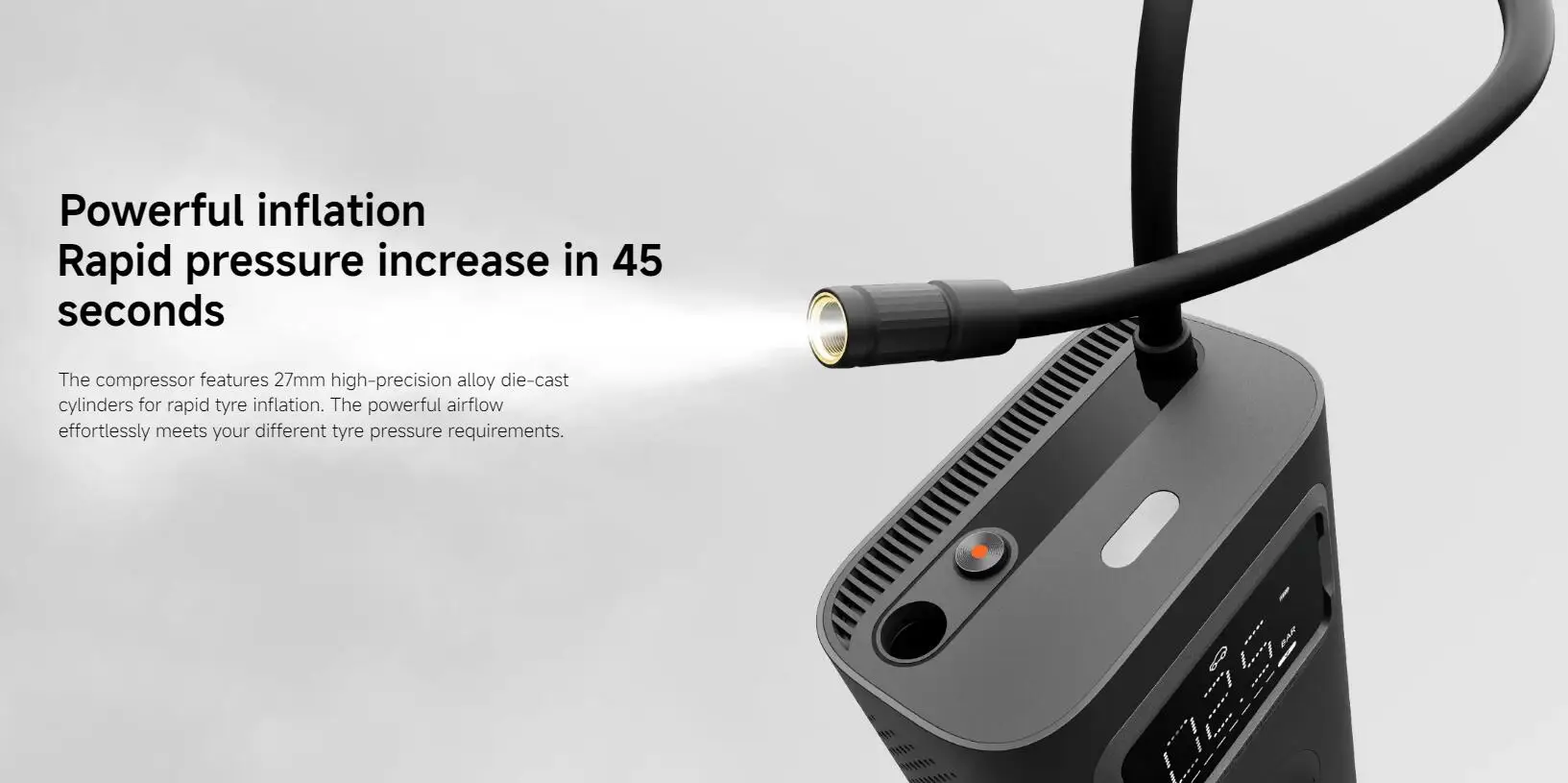 Xiaomi Mijia Tragbarer Luftkompressor 2/2D/2PRO, intelligenter digitaler Luftpumpe zur Reifendruckerkennung, tragbare elektrische Luftpumpe – Detail 17